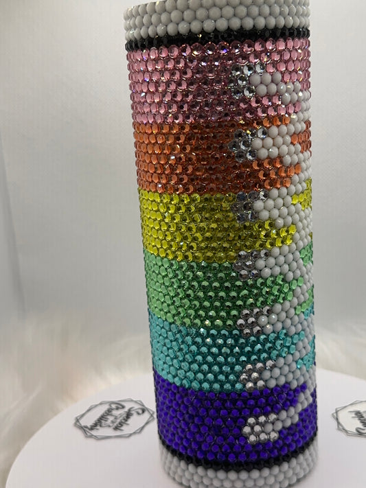 Pastel Chucks_ 20oz Rhinestone Tumbler