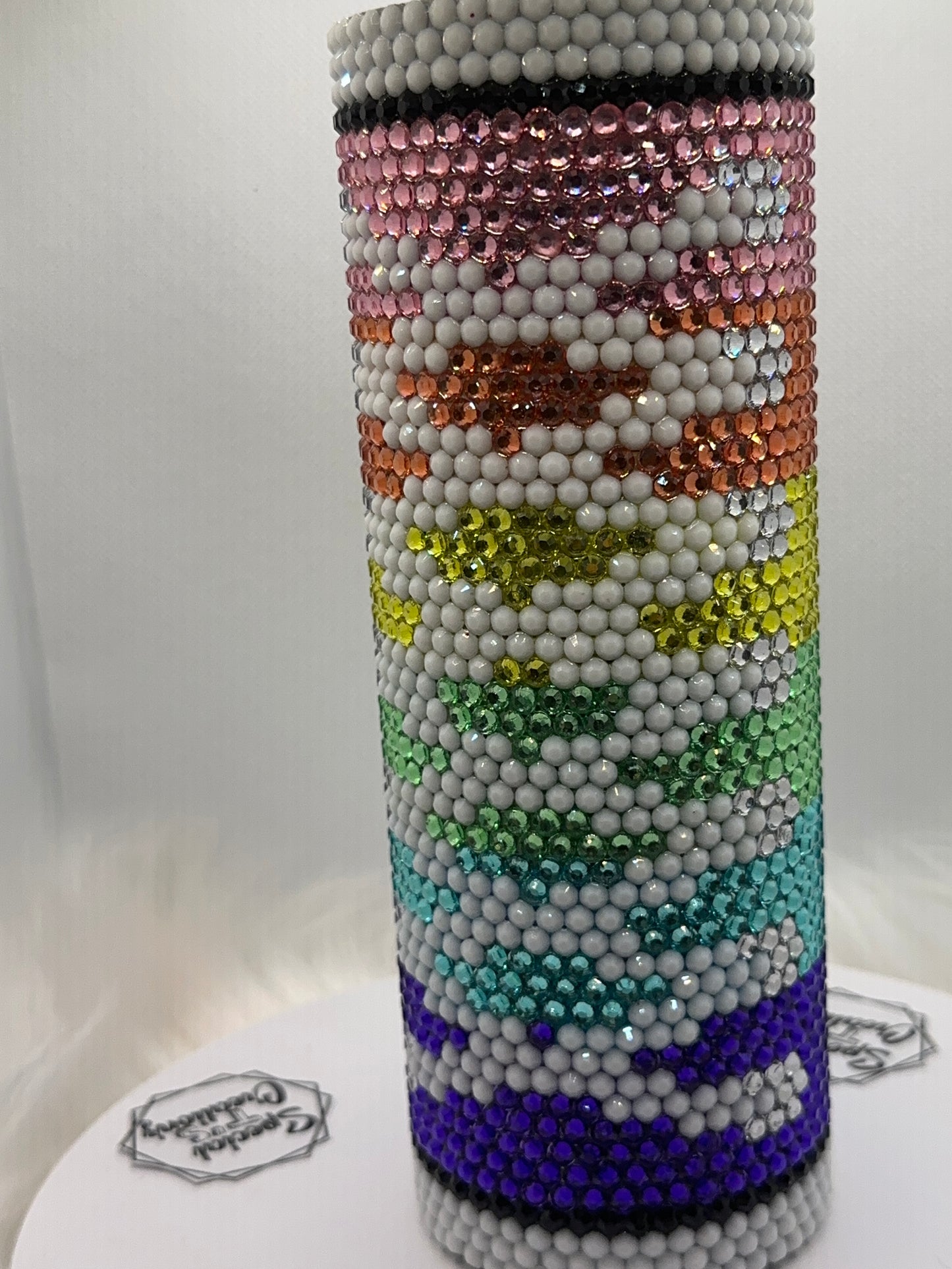 Pastel Chucks_ 20oz Rhinestone Tumbler
