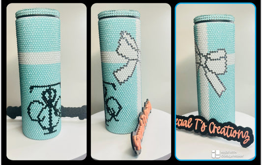 Tiff & Co_ 20oz Rhinestone Tumbler