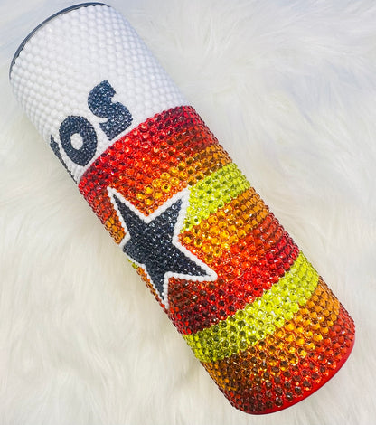 HouAstros Rainbo_ 20oz Rhinestone Tumbler