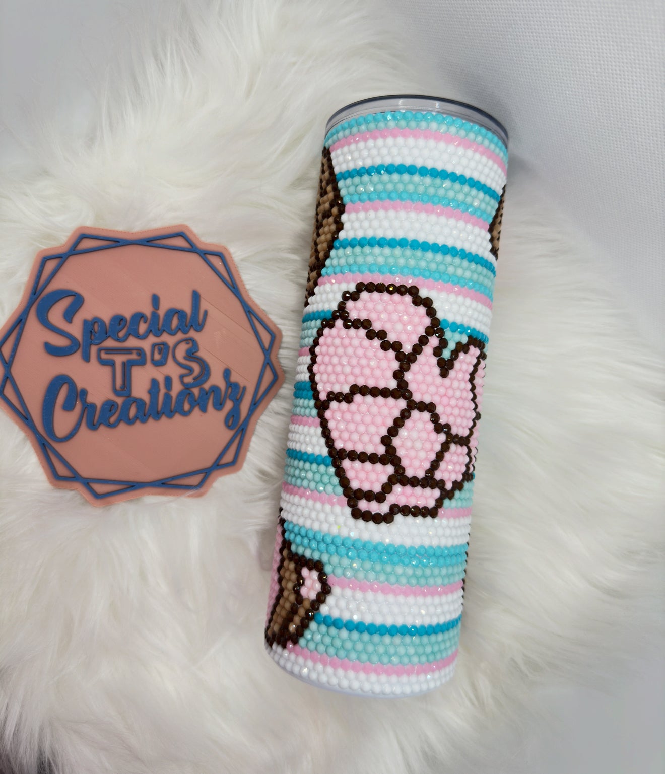Pastel Cafecito_ 20oz Rhinestone Tumbler