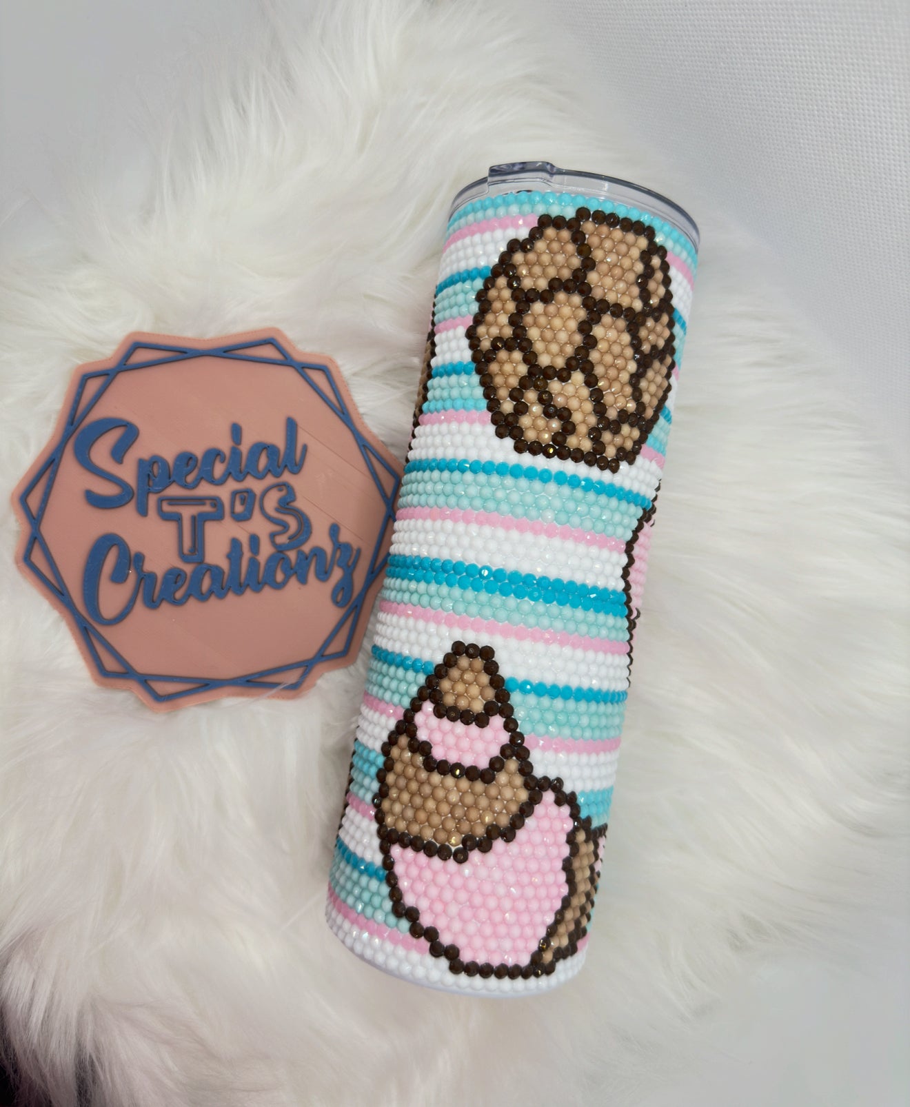 Pastel Cafecito_ 20oz Rhinestone Tumbler