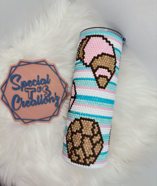 Pastel Cafecito_ 20oz Rhinestone Tumbler