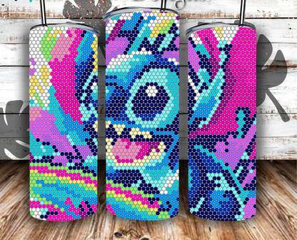 Bleu Alien Surfboard_ 20oz Rhinestone Tumbler