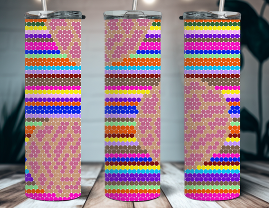Cafecito Serape_ 14oz Rhinestone Tumbler