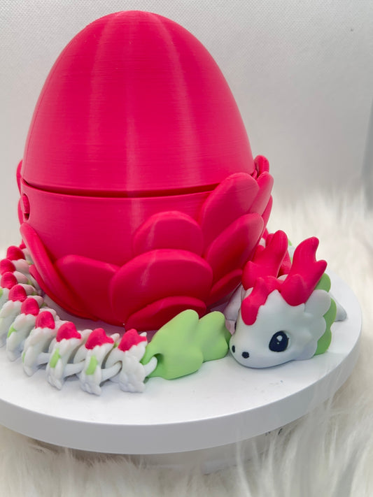 15" Cute Kaida Dragon w/Egg (Lt Green/Magenta/White)