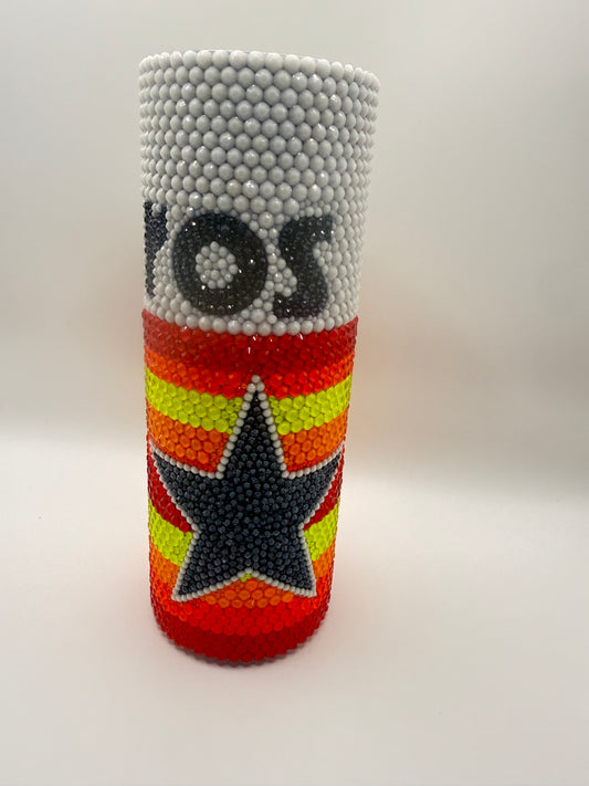 HouAstros Rainbo_ 20oz Rhinestone Tumbler