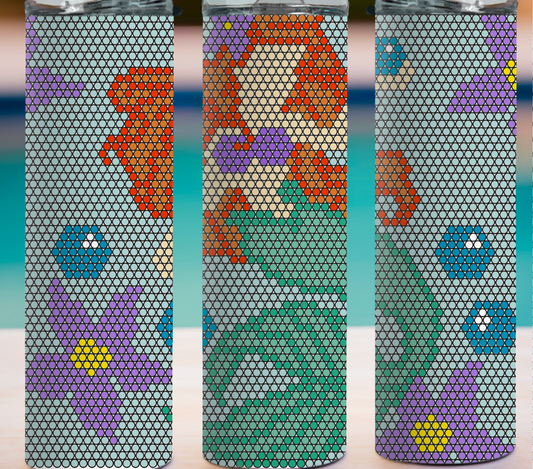 Mermaid Princess_ 20oz Rhinestone Tumbler